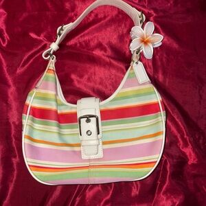Coach Striped Pastel Multicolor Women's Bag